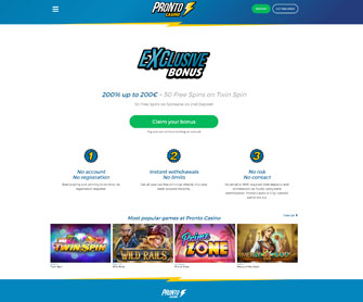 pronto casino homepage