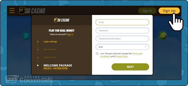 create account bob